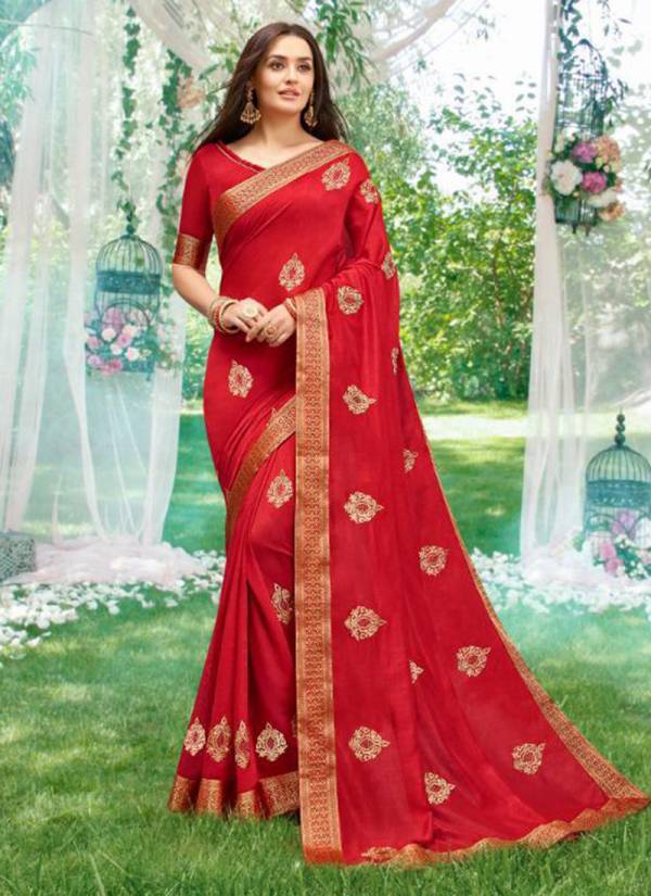 Khushboo Vichitra Silk Designer Party Wear Sarees Collection 1001-1006